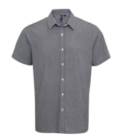 Microcheck (Gingham) short sleeve cotton shirt